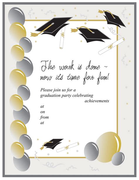 graduation party invitation templates